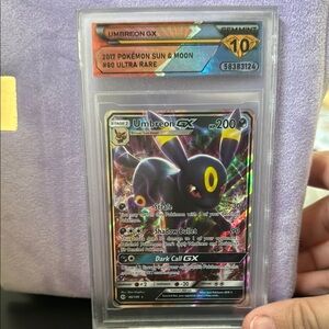 Pokémon slab Gem Mint 10 Umberon GX Sun and Moon Era 2017 Ultra Rare.